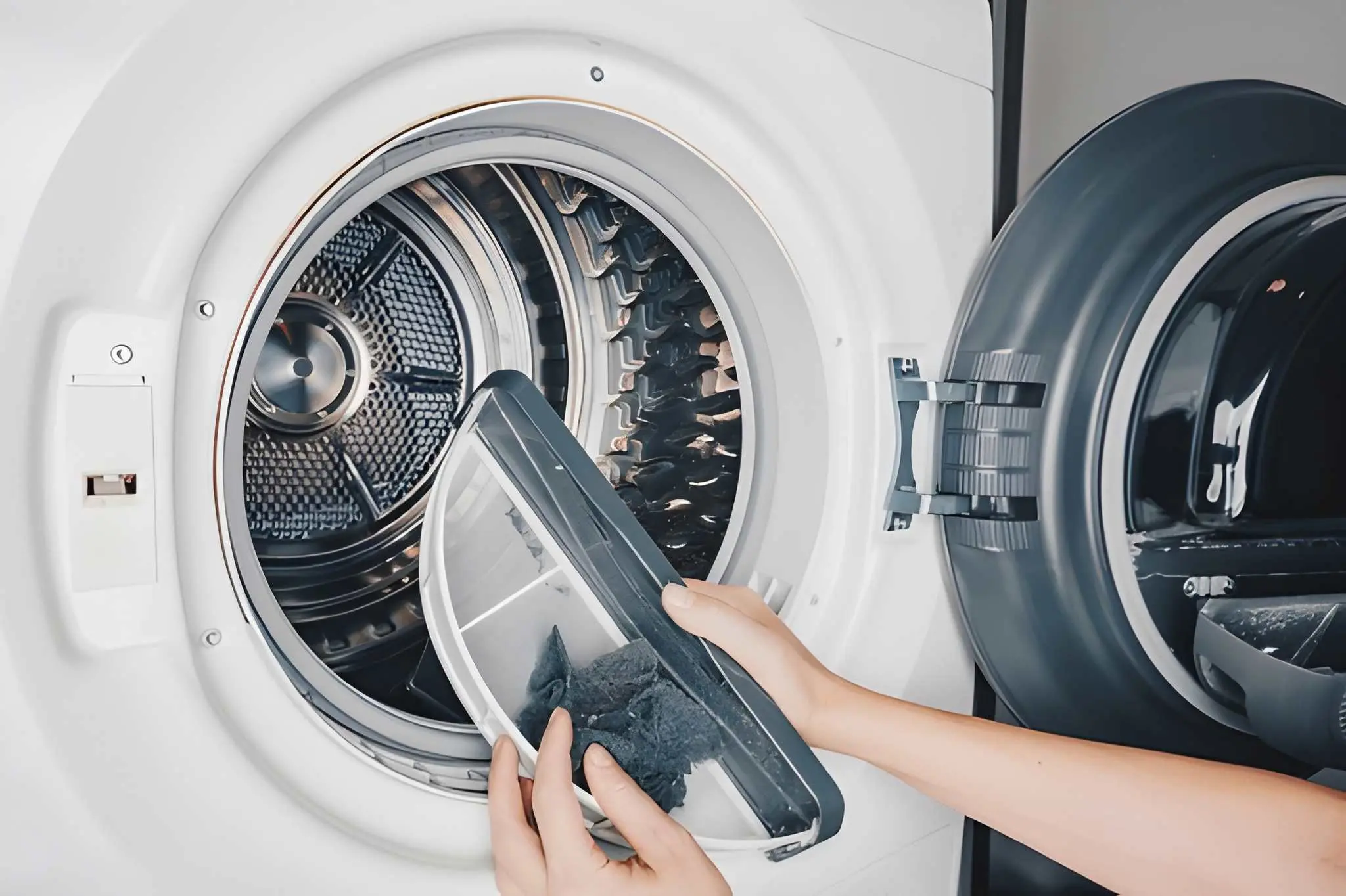 Lint removal in action during Dryer Vent Cleaning in Hawthorne for improved dryer performance